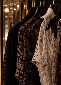 Lace dresses on a rack